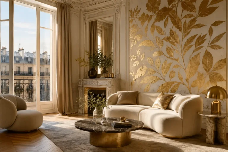 Motif Daun Emas Bikin Apartemen Paris Hidup