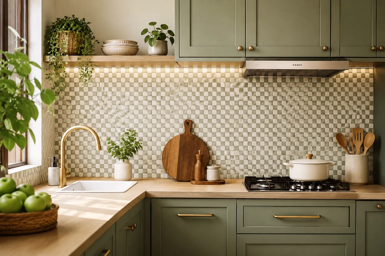 Micro-Check Tile Bikin Dapur Kecil Hidup